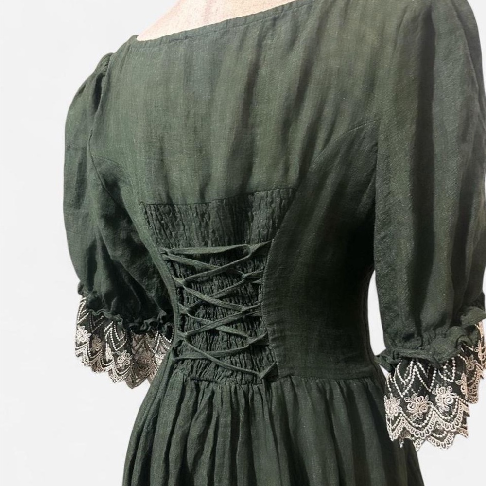 Linennaive ELOWEN 27 Lace Linen Dress Gown - Picture 7 of 8